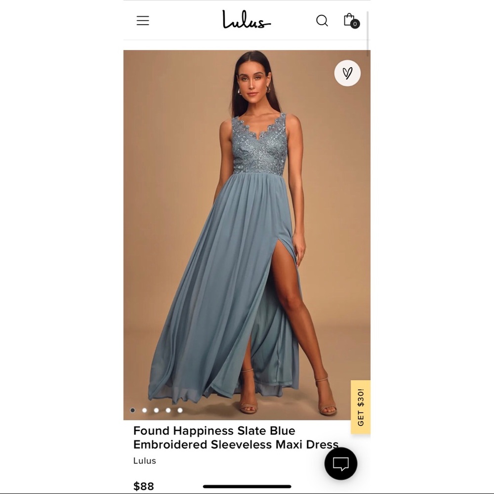 - Lulu’s Slate Blue Dress